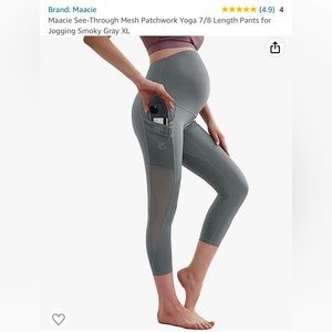 Maacie See-Through Mesh Patchwork Yoga 7/8